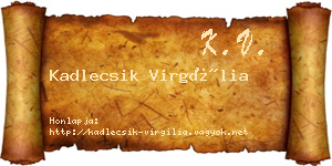 Kadlecsik Virgília névjegykártya